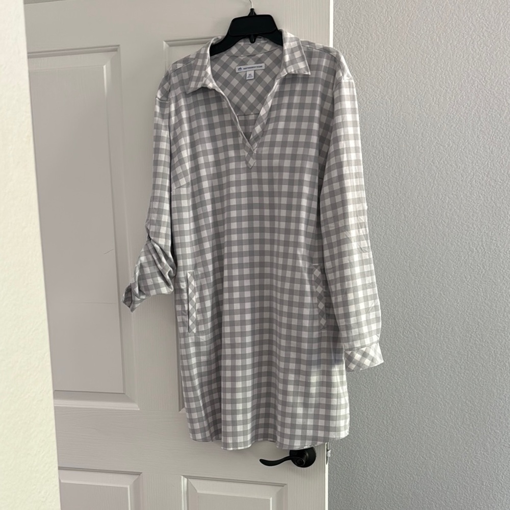Southern Tide Gray Checkered Shirt